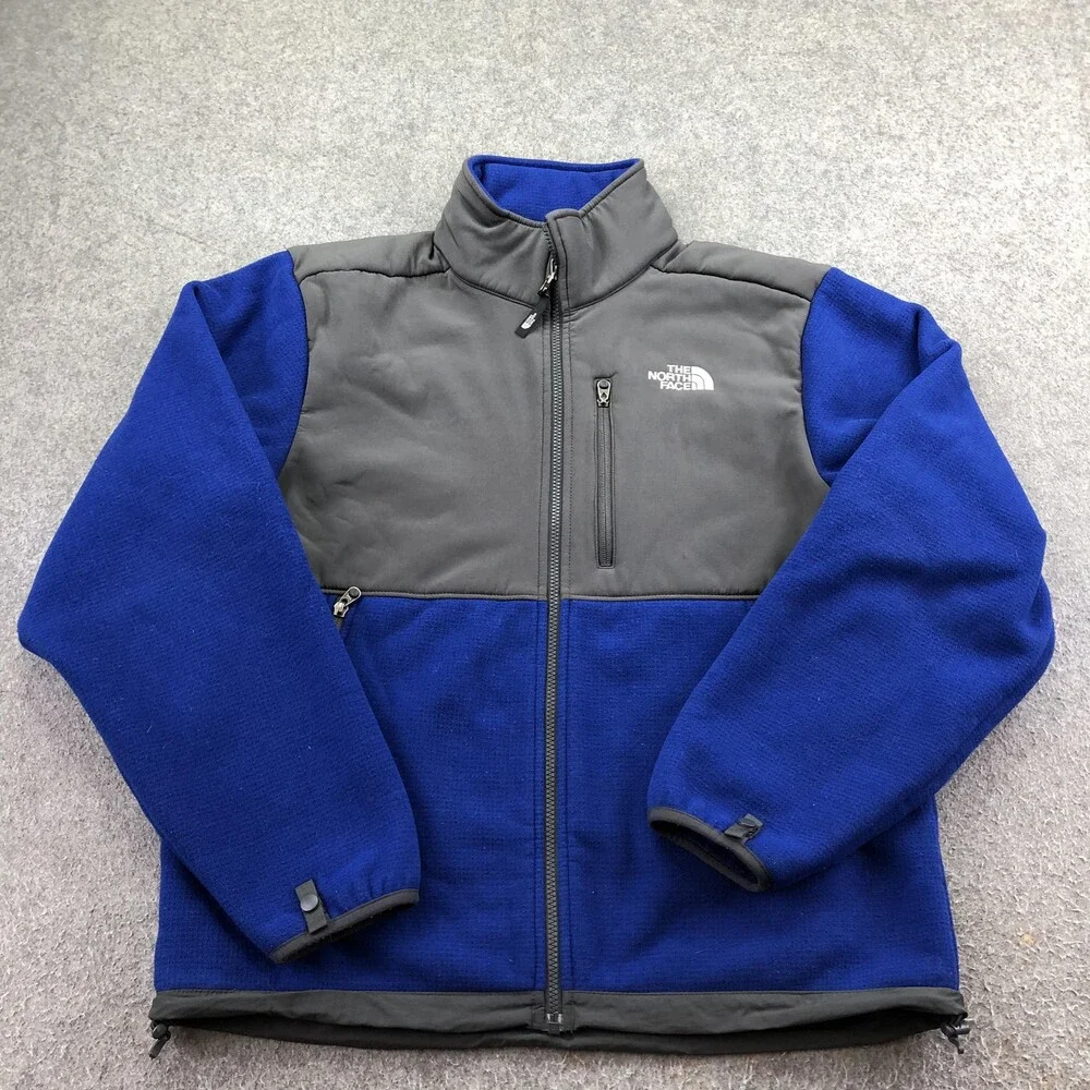 The North Face Jacket Mens Medium Blue Gray Fleece Full Zip Denali Outdoor